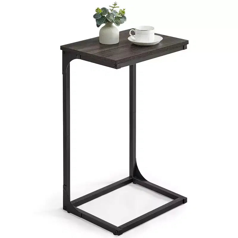 VASAGLE C-Shaped End Table Side Table Couch Table Small TV Tray Table for Living Room Bedroom