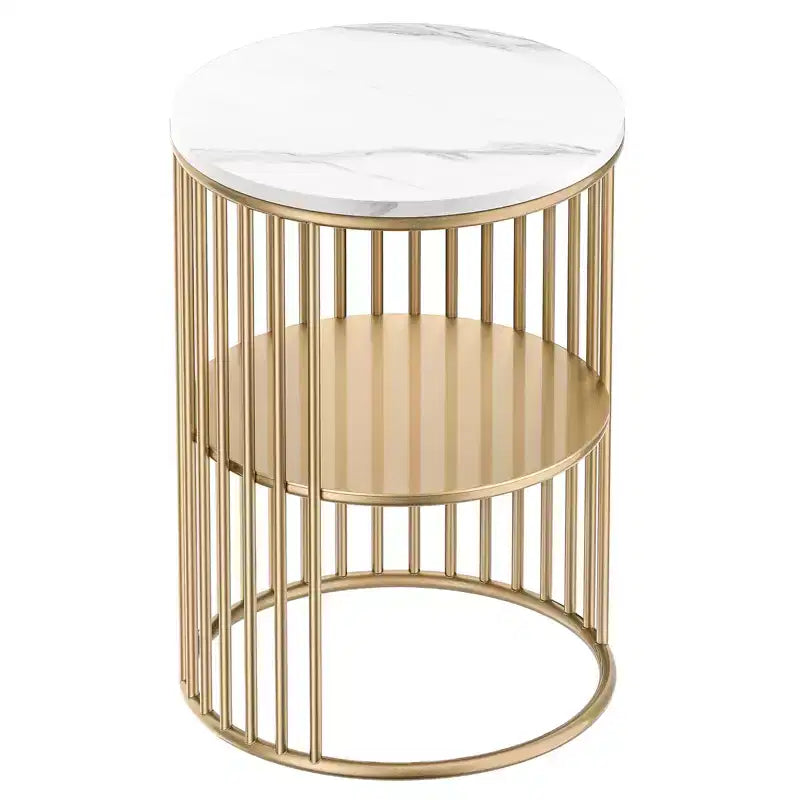 Tavolino finale in rattan con struttura in bambù, piano in vetro temperato, ripiano portaoggetti a forma di Z, naturale 11