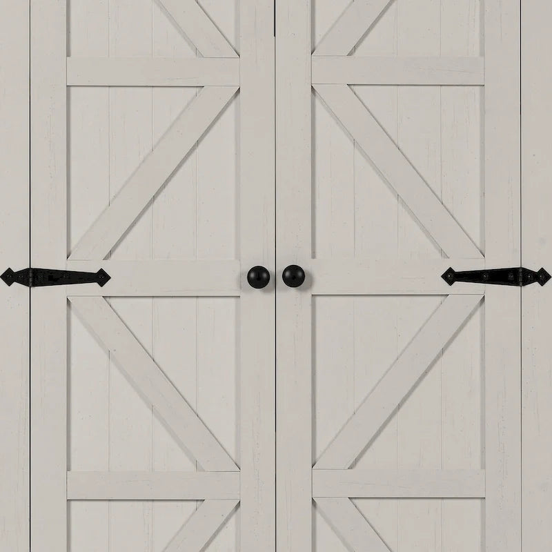 64 Farmhouse Tall Kitchen Pantry Storage Cabinet with 2 Drawers & Doors 20