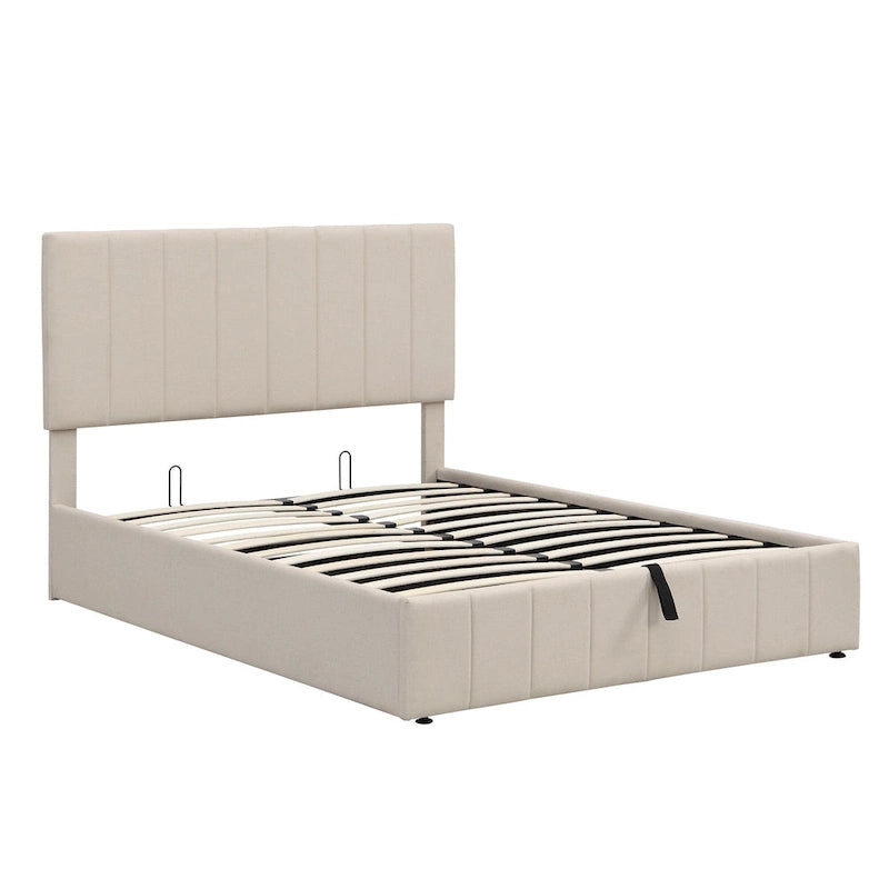 Full/Queen Upholstered Platform Bed with Lift Up Storage 16