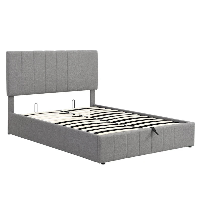 Full/Queen Upholstered Platform Bed with Lift Up Storage 27