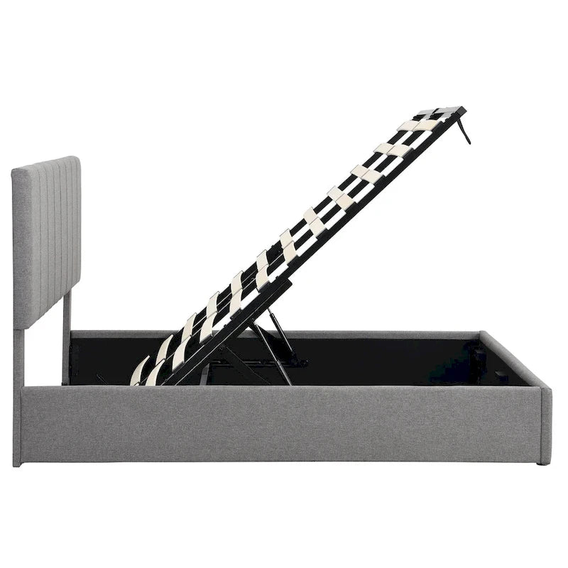 Full/Queen Upholstered Platform Bed with Lift Up Storage 30