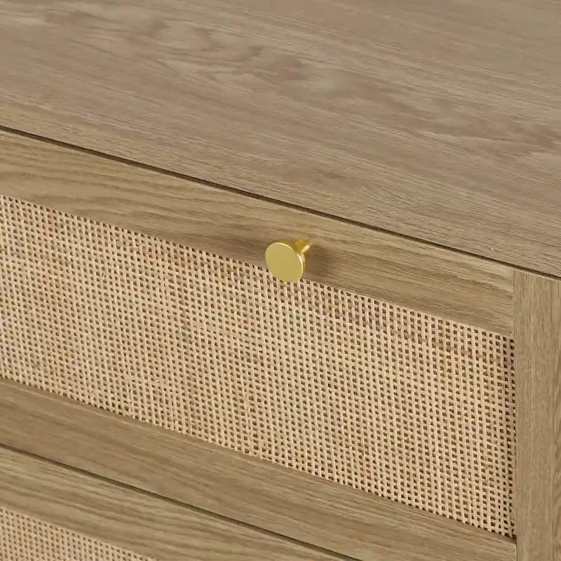 3-Drawer Rattan Dresser Modern Boho Chest of Drawers with Spacious Storage for Bedroom 9