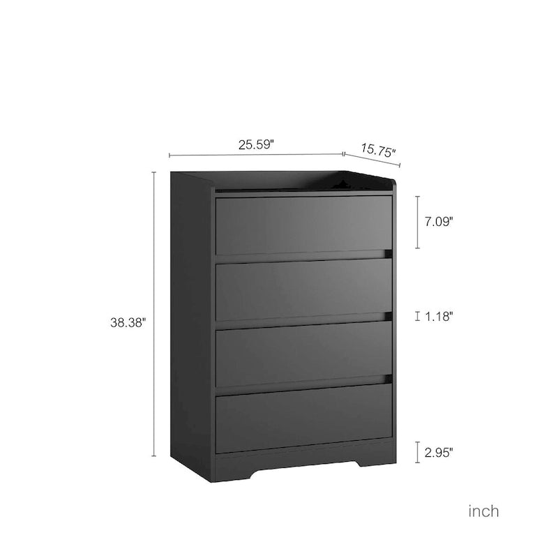 4 Drawer Dresser, Freestanding Storage Dresser Chest Cabinet for Bedroom, Living Room, Closet, Office 5