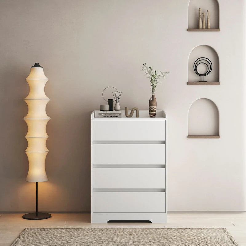 4 Drawer Dresser, Freestanding Storage Dresser Chest Cabinet for Bedroom, Living Room, Closet, Office 8