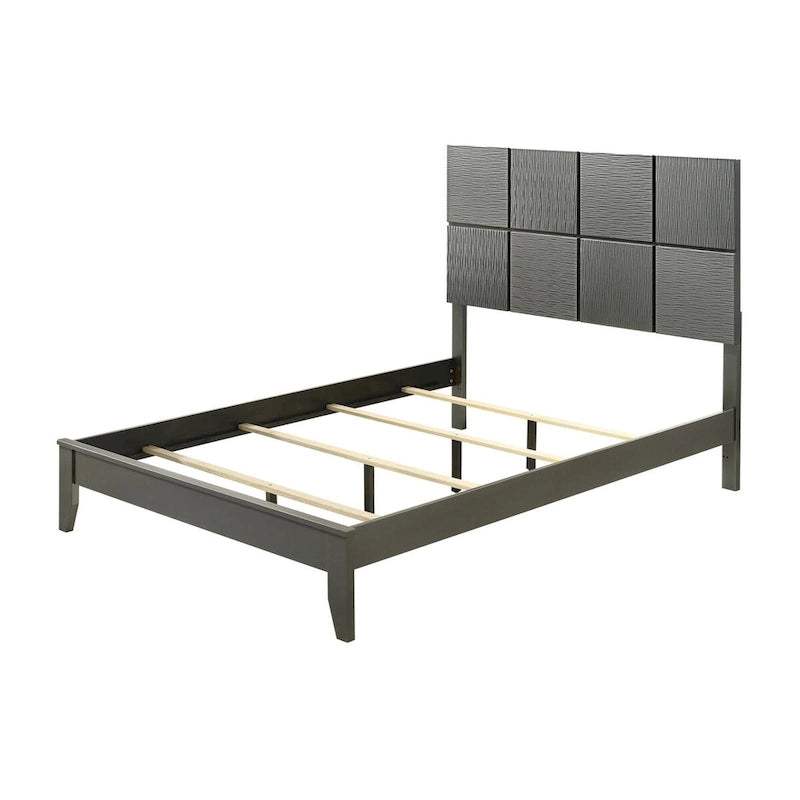 Set camera da letto Sim 3 pezzi con pannelli grigio canna di fucile 3