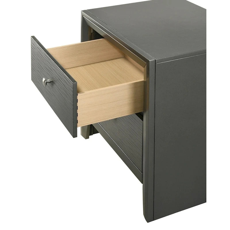 Set camera da letto Sim 3 pezzi con pannelli grigio canna di fucile 7