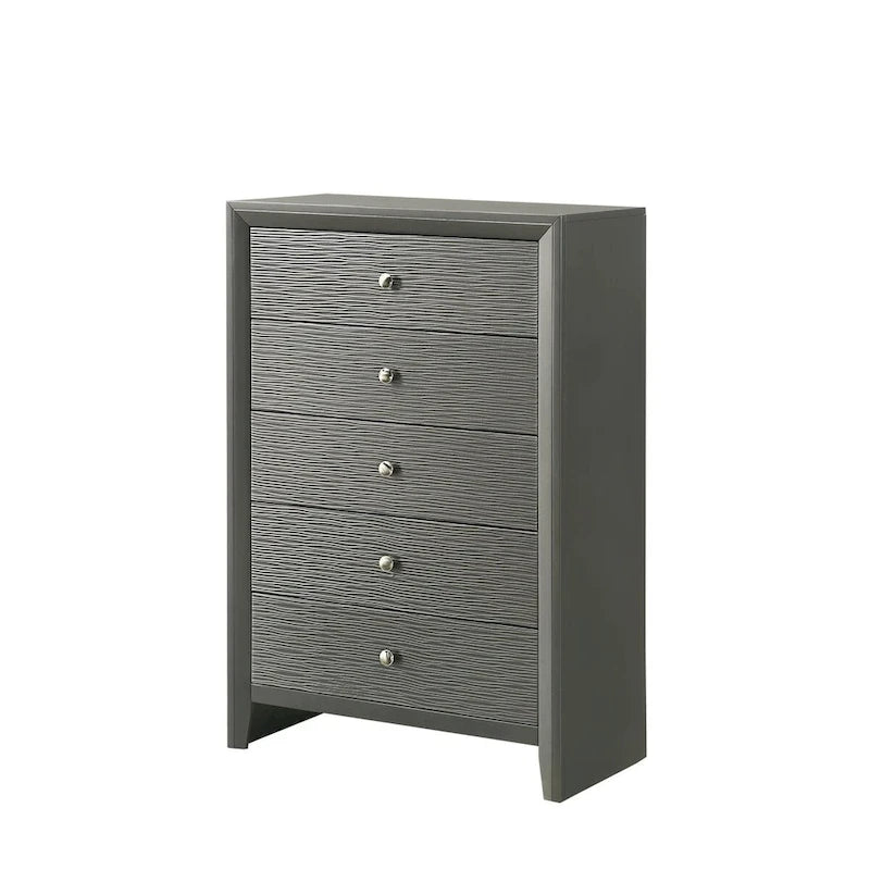 Set camera da letto Sim 3 pezzi con pannelli grigio canna di fucile 8
