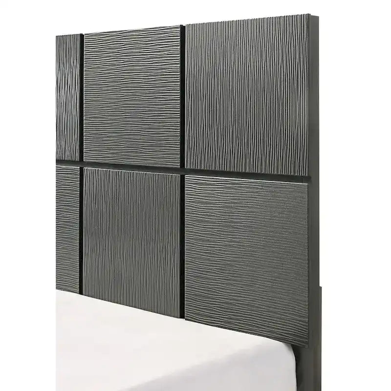 Set camera da letto Sim 3 pezzi con pannelli grigio canna di fucile 11