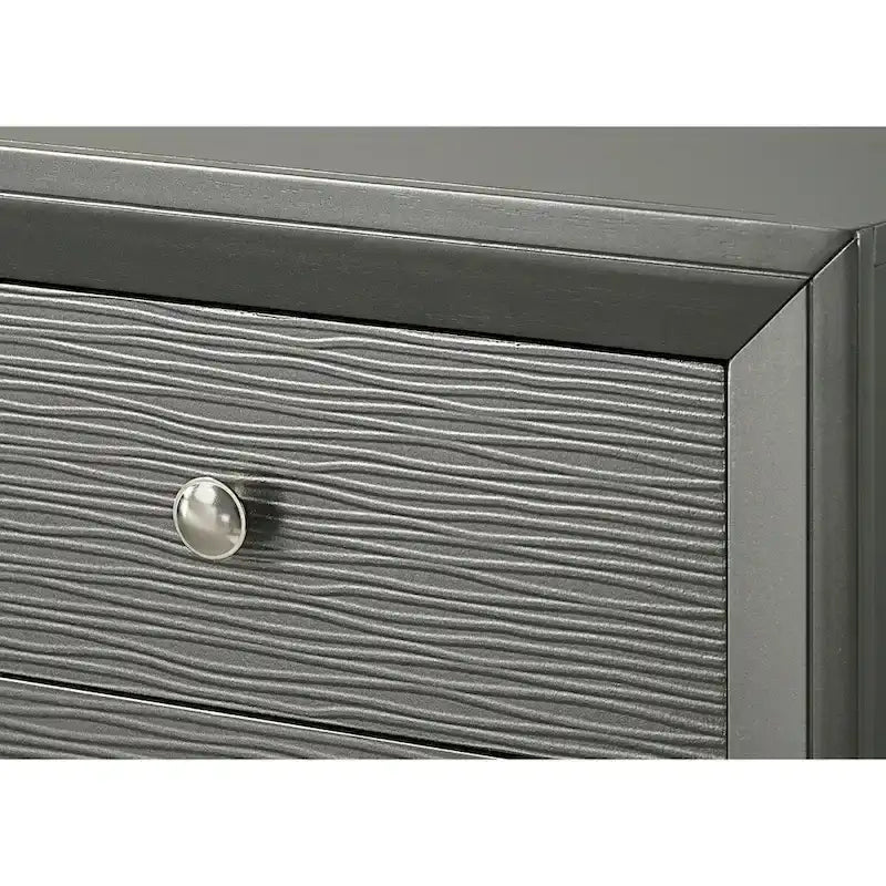 Set camera da letto Sim 3 pezzi con pannelli grigio canna di fucile 12