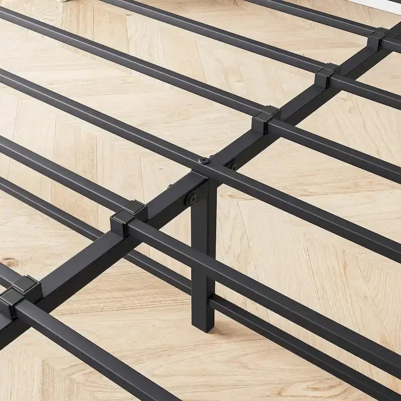 Storage Headboard Metal Bed Frame with 2 Drawers 7