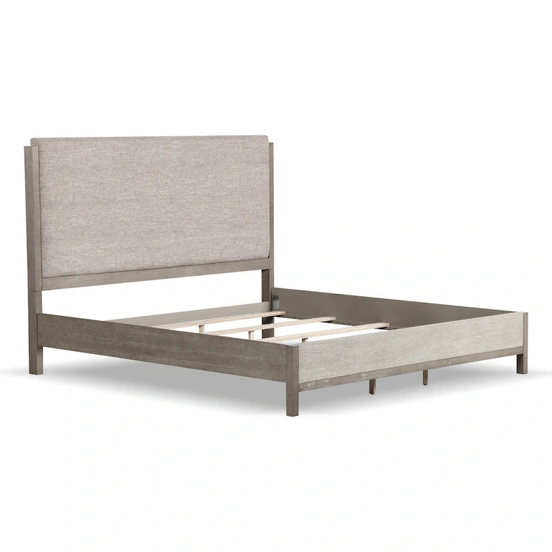 Furniture of America Cruz Set Camera da Letto Contemporaneo in Legno Massello Grigio 5 Pezzi: Letto, 2 Comodini, Cassettiera e Specchio 9