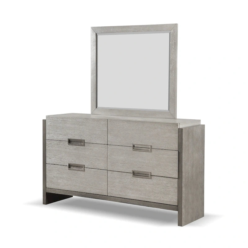 Furniture of America Cruz Set Camera da Letto Contemporaneo in Legno Massello Grigio 5 Pezzi: Letto, 2 Comodini, Cassettiera e Specchio 11