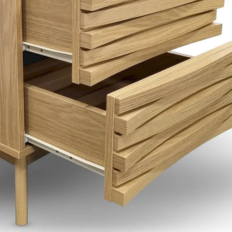 Studio London Oak Effect Zappa 2 Drawer Nightstand Bedroom Furniture 2