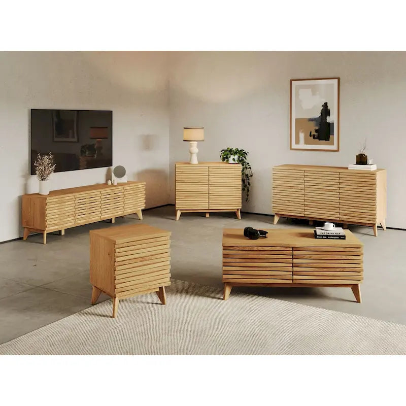 Studio London Oak Effect Zappa 2 Drawer Nightstand Bedroom Furniture 4