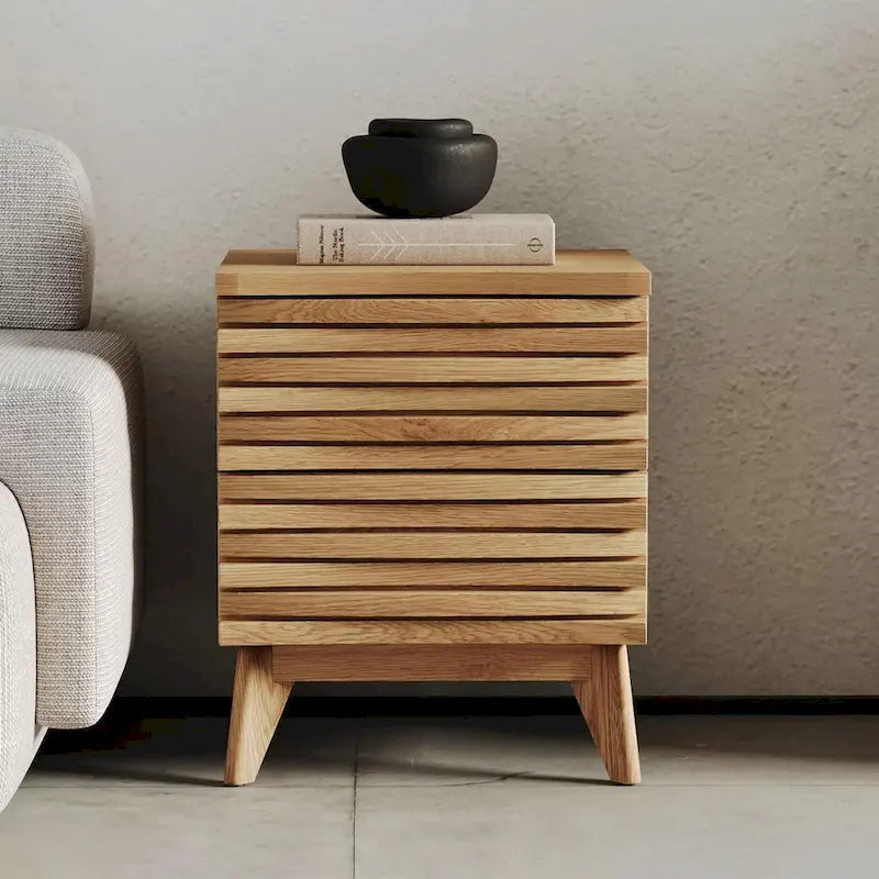 Studio London Oak Effect Zappa 2 Drawer Nightstand Bedroom Furniture 7