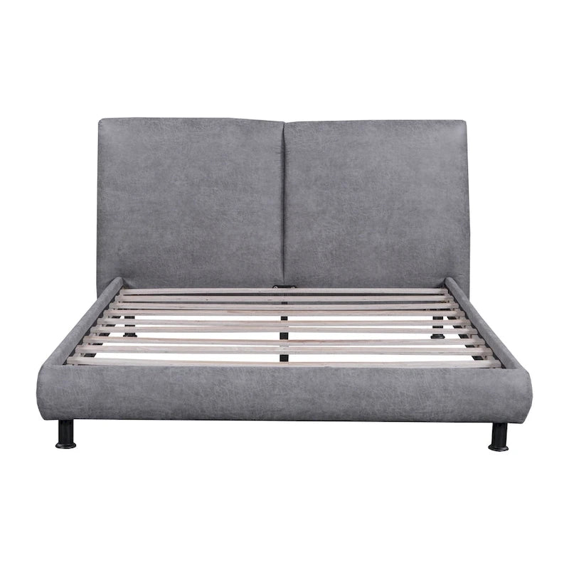 Queen Size Platform Bed with Two Large Headrests 3