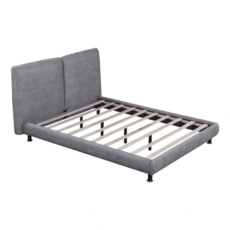 Queen Size Platform Bed with Two Large Headrests 9