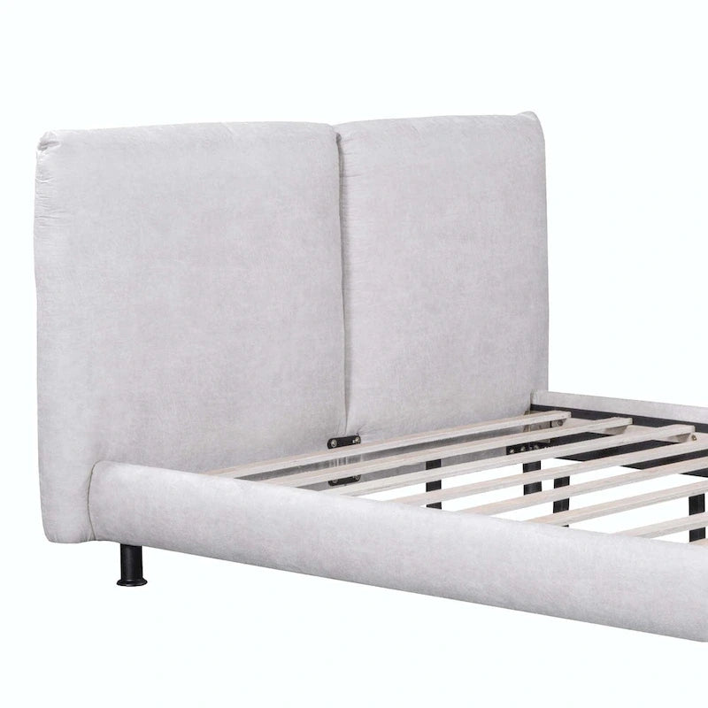 Queen Size Platform Bed with Two Large Headrests 14