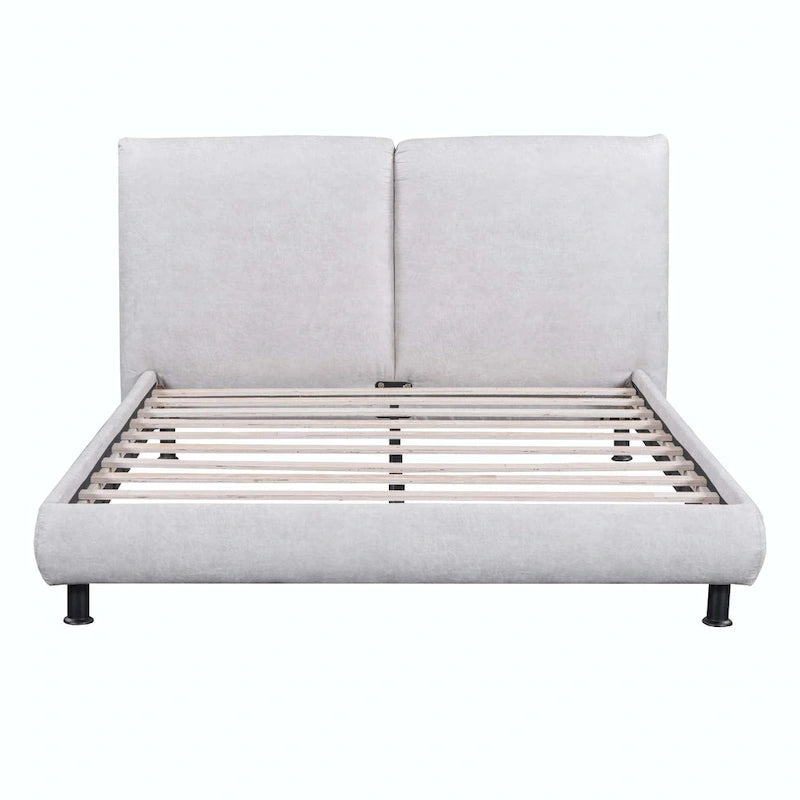 Queen Size Platform Bed with Two Large Headrests 16