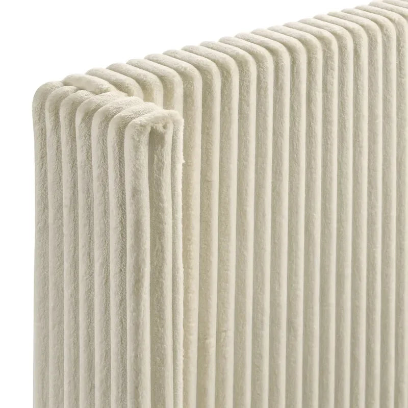 Roundhill Furniture Mavela Wide Wale Corduroy Upholstery Panel Bed, King Size 3