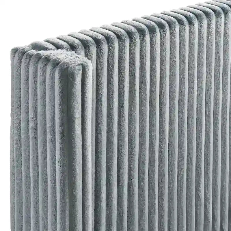 Roundhill Furniture Mavela Wide Wale Corduroy Upholstery Panel Bed, King Size 8
