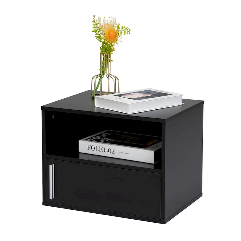 Wall-Mounted Wood Nightstand with Swing Door (Set of 2) 2