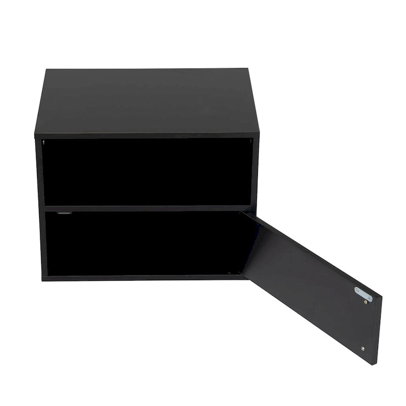 Wall-Mounted Wood Nightstand with Swing Door (Set of 2) 4