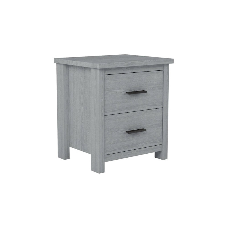 Vintage Two Drawer Wooden Nightstand,Large Storage Space 7