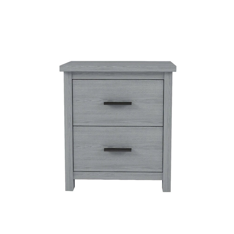 Vintage Two Drawer Wooden Nightstand,Large Storage Space 8