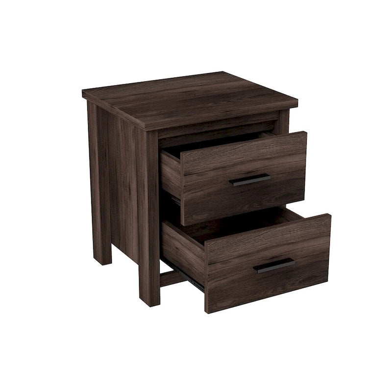 Vintage Two Drawer Wooden Nightstand,Large Storage Space 13
