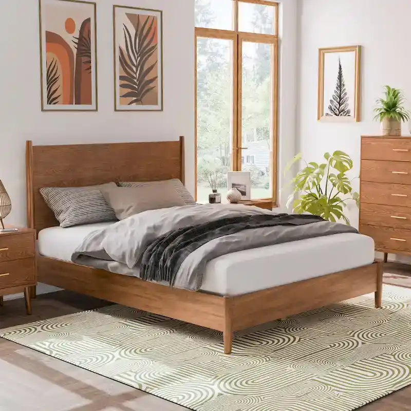 Furniture of America Beau Midcentury 5-Piece Walnut Queen Bedroom Set 19