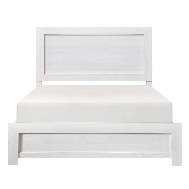 Eby California King Bed, Rustic Farmhouse Style, White Finish Wood Veneer 2