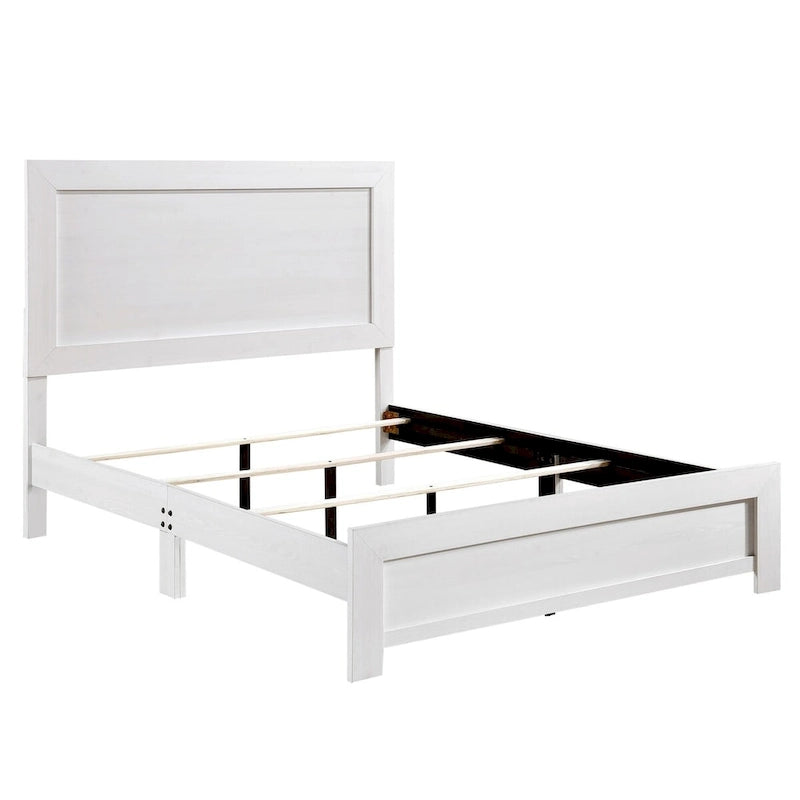 Eby California King Bed, Rustic Farmhouse Style, White Finish Wood Veneer 3