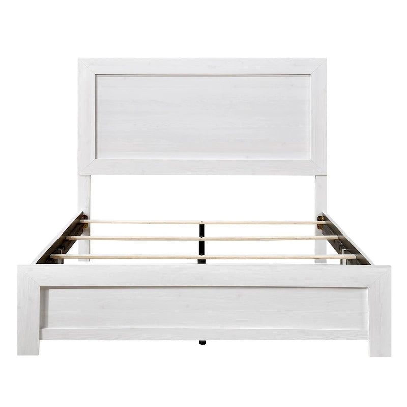 Eby California King Bed, Rustic Farmhouse Style, White Finish Wood Veneer 4