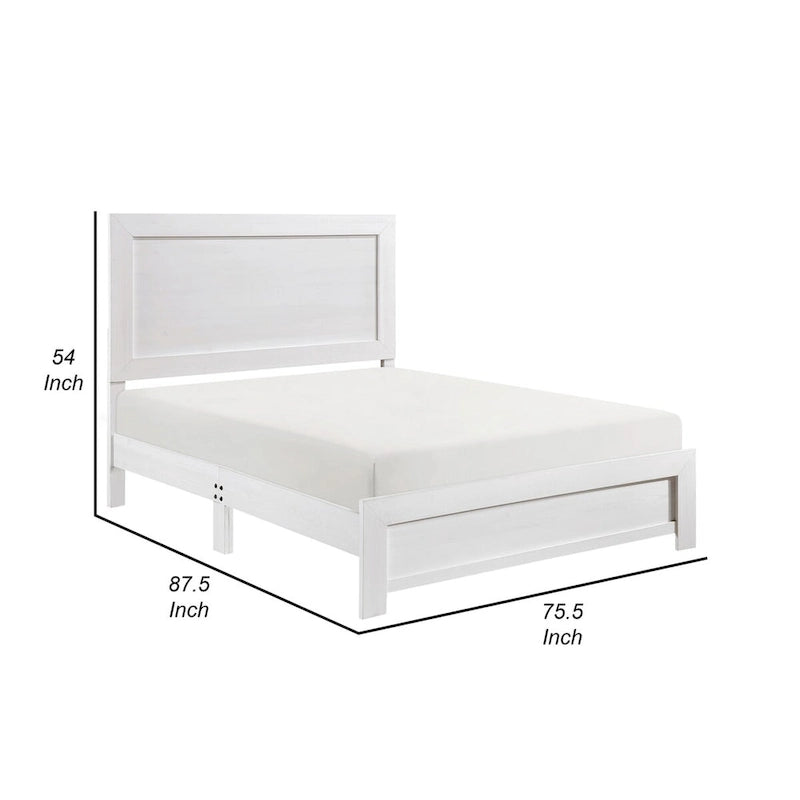 Eby California King Bed, Rustic Farmhouse Style, White Finish Wood Veneer 5