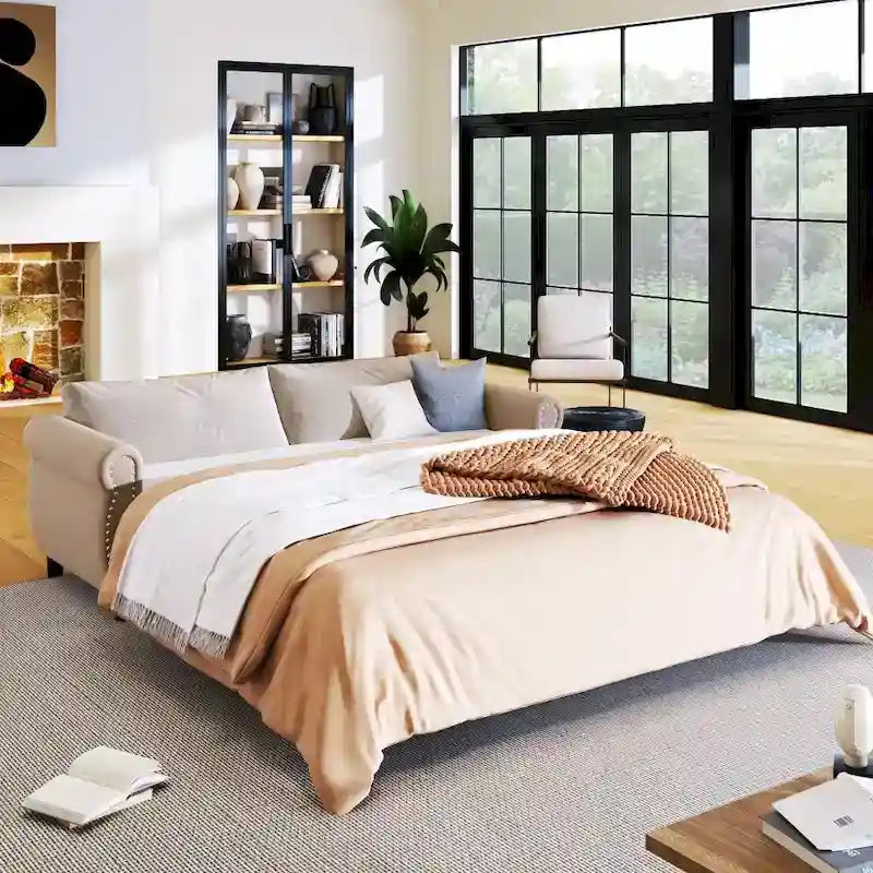 80.7 2-in-1 Sofa Bed Sleeper with Large Mattress 10