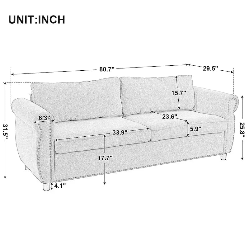 80.7 2-in-1 Sofa Bed Sleeper with Large Mattress 5