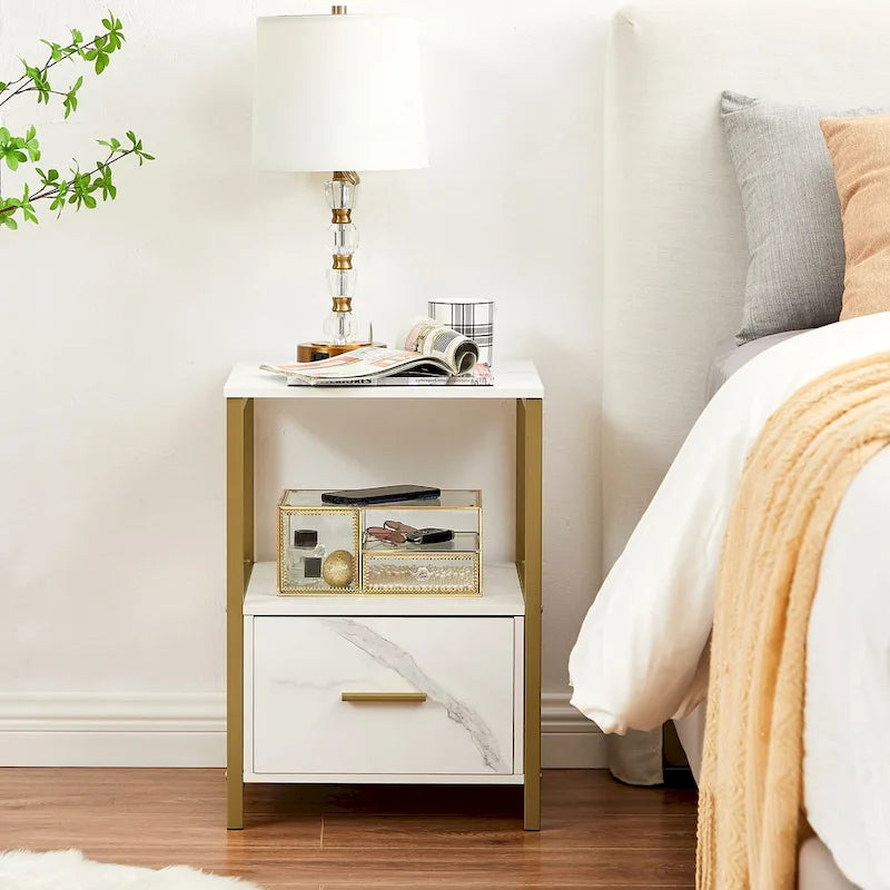 Javlergo (Set of 2) 1-Drawer Nightstand, Modern Square End Side Table for Bedroom, Living Room 7
