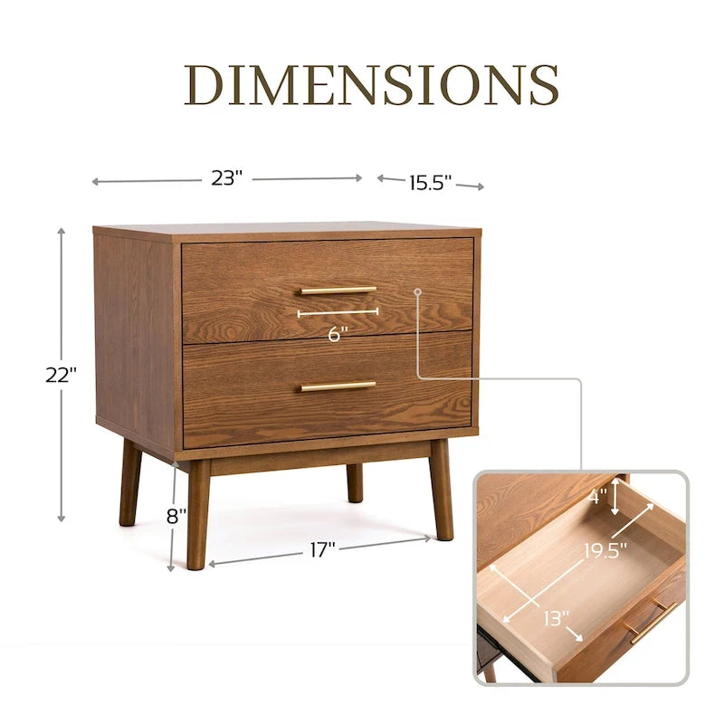 Furniture of America Beau Midcentury 6-Piece Walnut Queen Bedroom Set 6