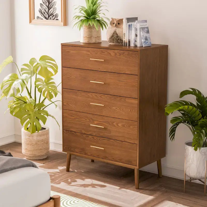 Furniture of America Beau Midcentury 6-Piece Walnut Queen Bedroom Set 16