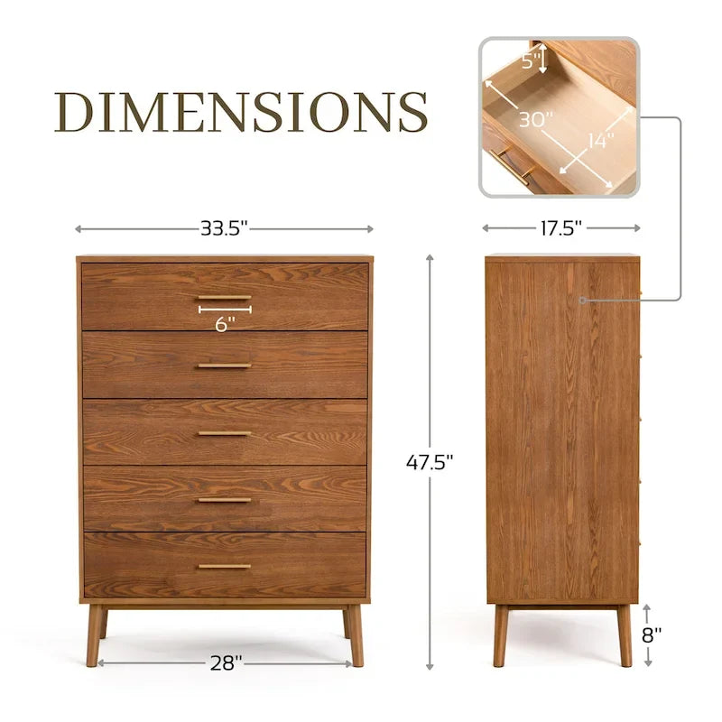 Furniture of America Beau Midcentury 6-Piece Walnut Queen Bedroom Set 18