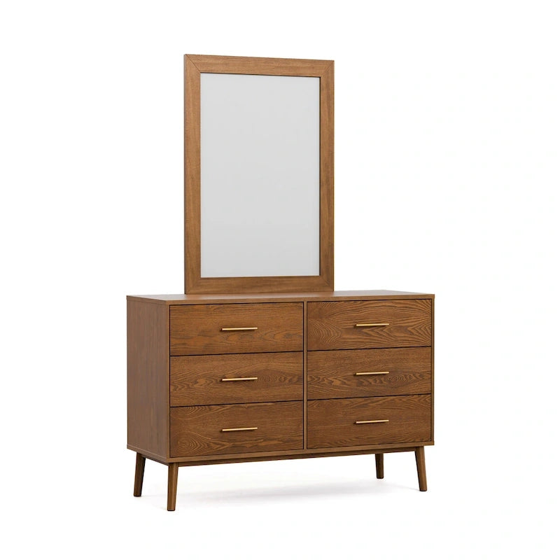 Furniture of America Beau Midcentury 6-Piece Walnut Queen Bedroom Set 22