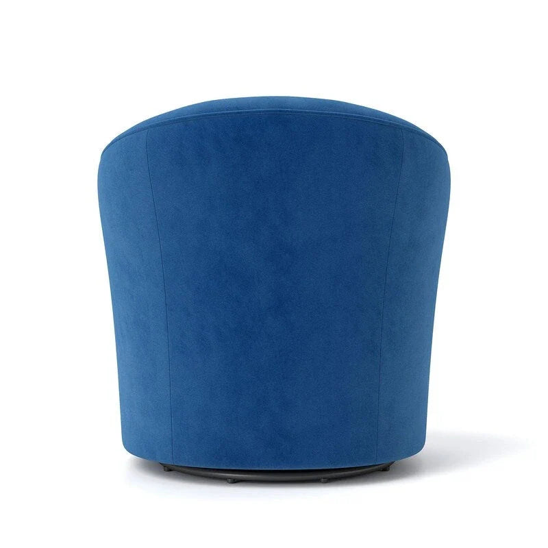 Velvet Upholstered 360 Degree Swivel Barrel Chair with Button Tufted Back 23