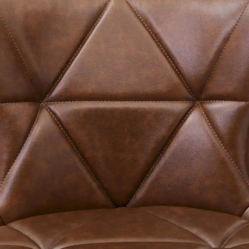 LUE BONA 26 in. Mid-Century Modern Counter Stools Faux Leather/Fabric Upholstered Swivel Bar Stools for Island Set of 4 9