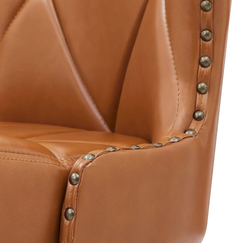 LUE BONA 26 in. Mid-Century Modern Counter Stools Faux Leather/Fabric Upholstered Swivel Bar Stools for Island Set of 4 29