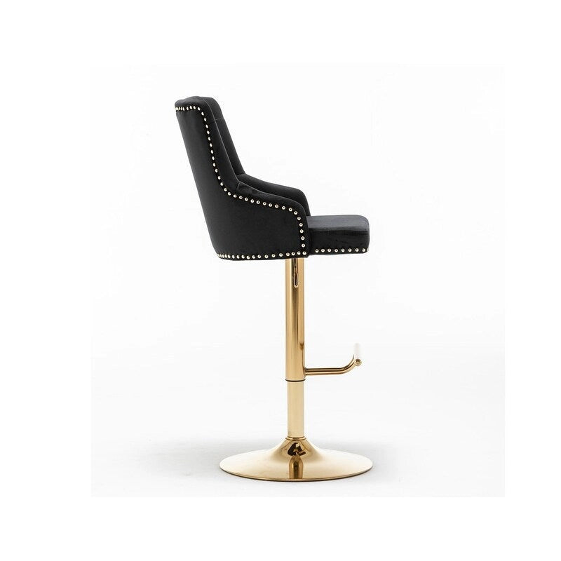 Best Master Furniture Adjustable Swivel Bar Stools with Gold Base (Set of 2) 3