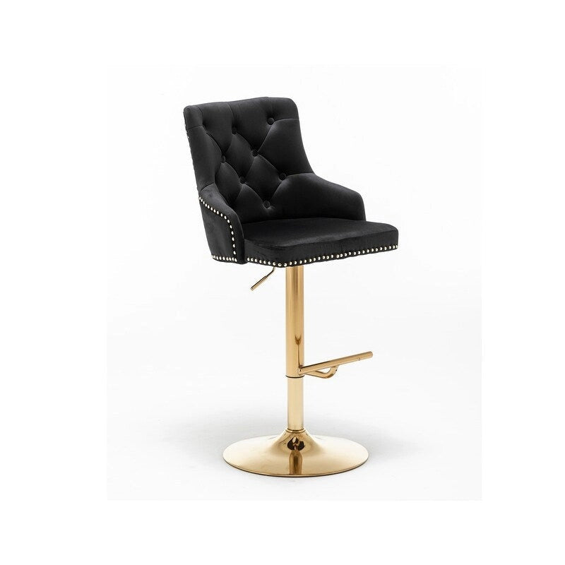Best Master Furniture Adjustable Swivel Bar Stools with Gold Base (Set of 2) 4