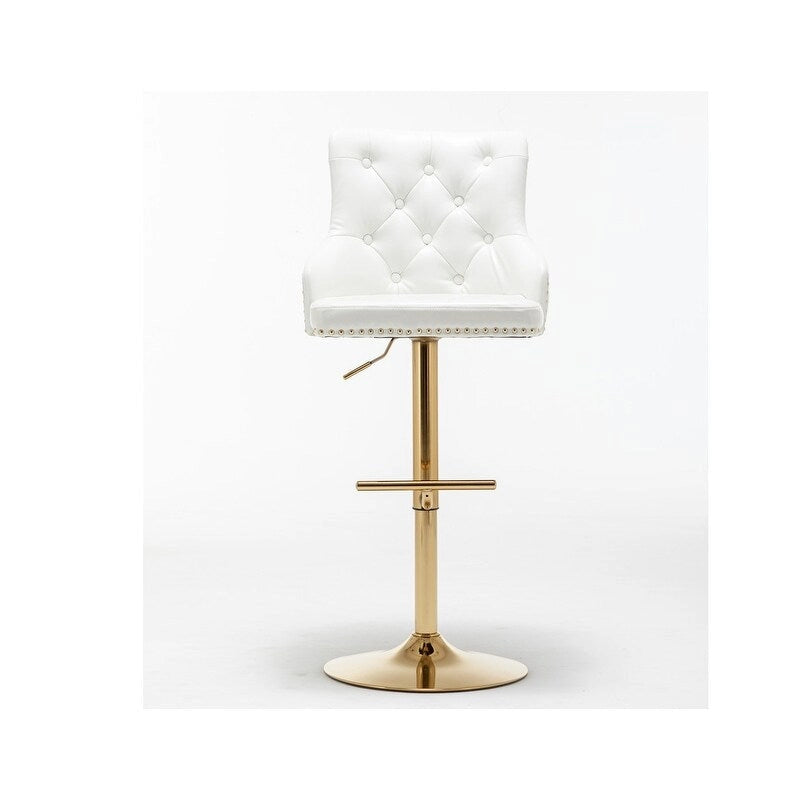 Best Master Furniture Adjustable Swivel Bar Stools with Gold Base (Set of 2) 5