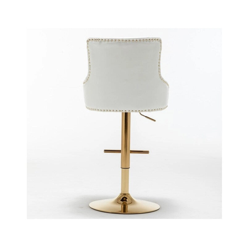 Best Master Furniture Adjustable Swivel Bar Stools with Gold Base (Set of 2) 6